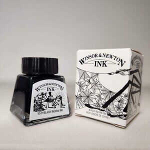 Winsor & Newton Drawing Indian Ink 14ml Bottle Black 951 Shimmer NEW Art Suppy